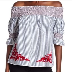 Westport embroidered off shoulder shirt size 1X